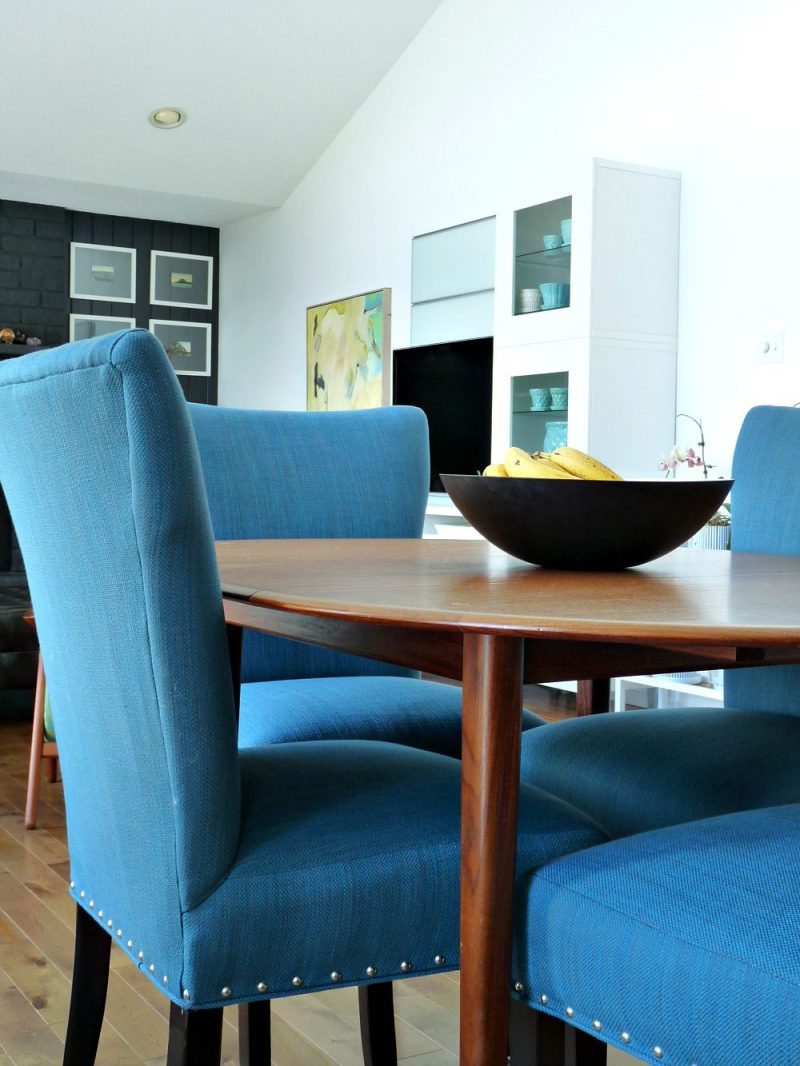 New Blue Tweed Dining Room Chairs Update the Dining Room