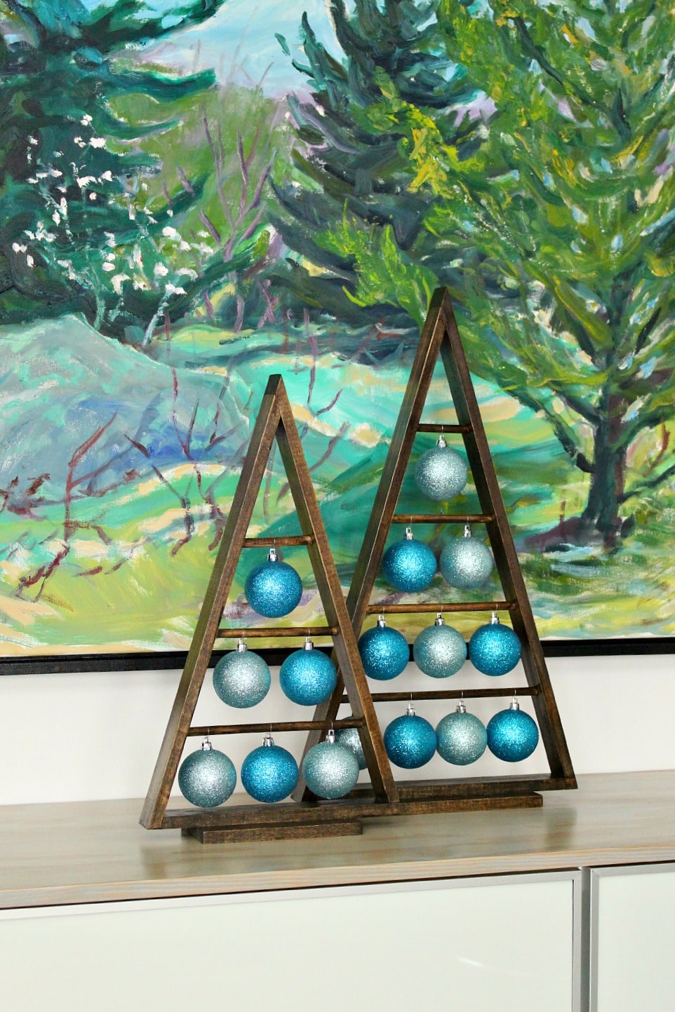 DIY Wood A-Frame Triangle Ornament Stand