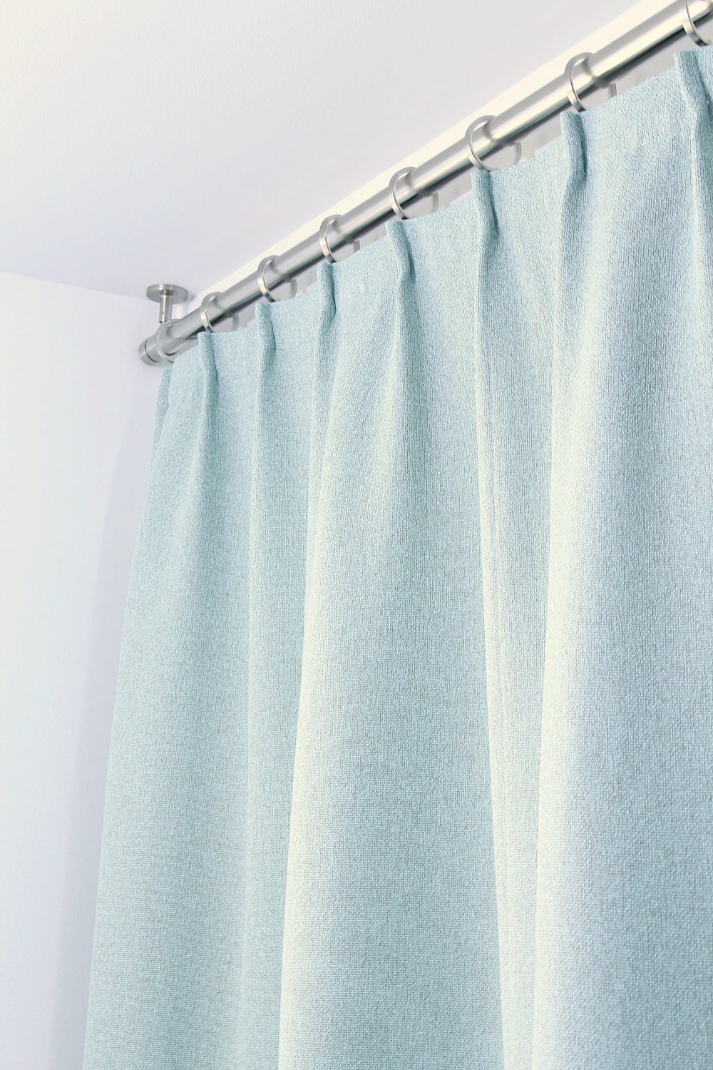 Ceiling Mounted Shower Curtain Rod with DIY Shower Curtain