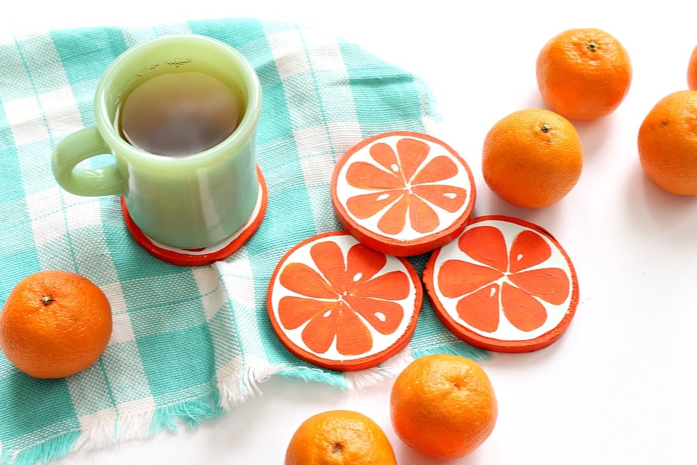 DIY Orange Slice Coasters