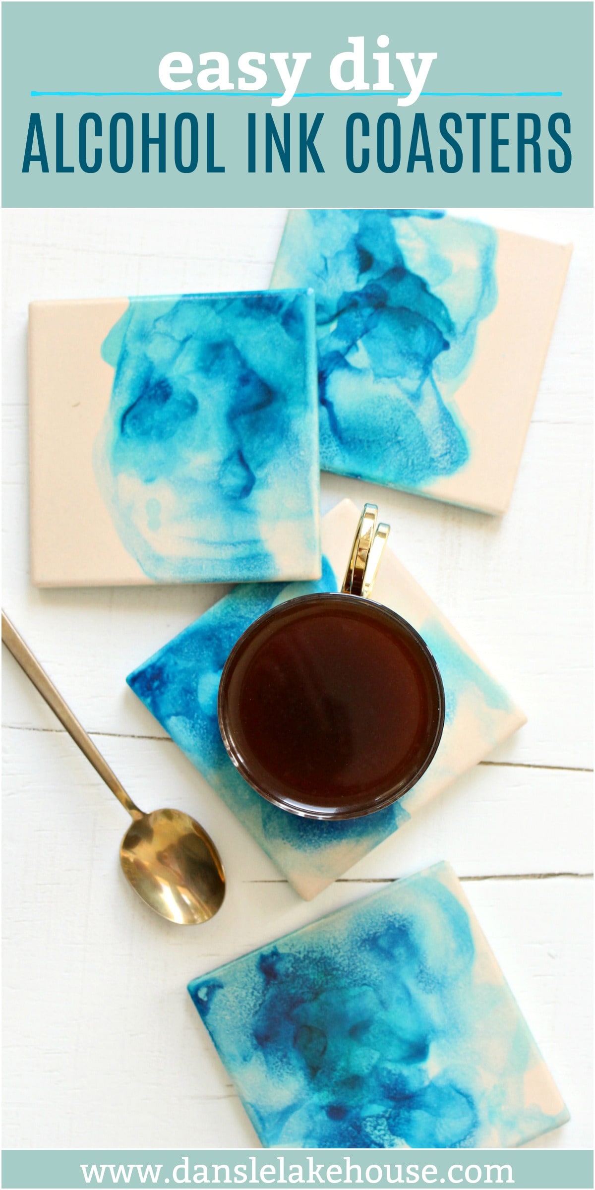 Marbled DIY Alcohol Ink Coasters