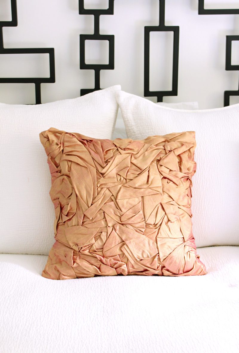 DIY Folded Silk Pillow | Donna Karan Gathered Silk Pillow Knock Off