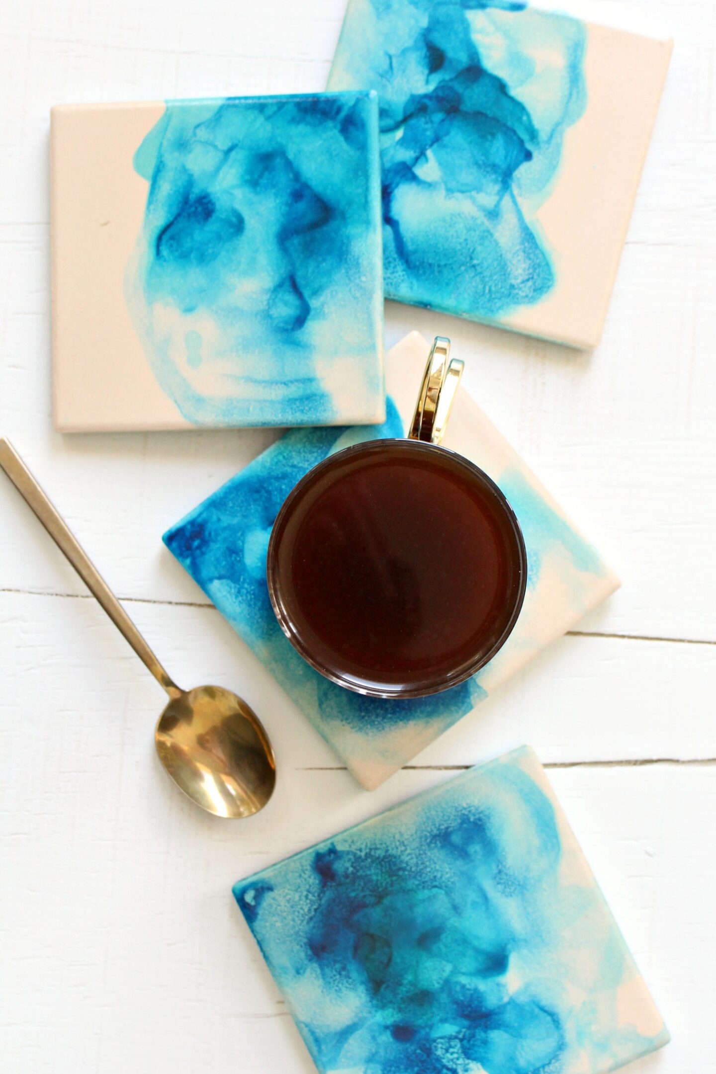 DIY ALCOHOL INK WATERCOLOR COASTERS