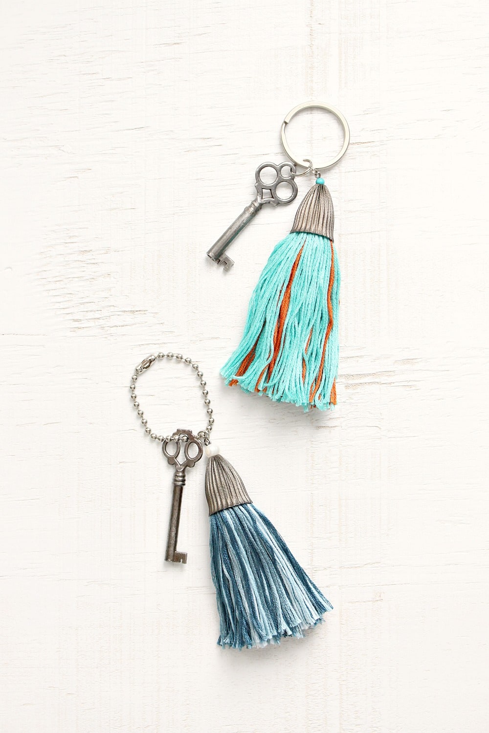 DIY EMBROIDERY FLOSS TASSEL KEY CHAINS