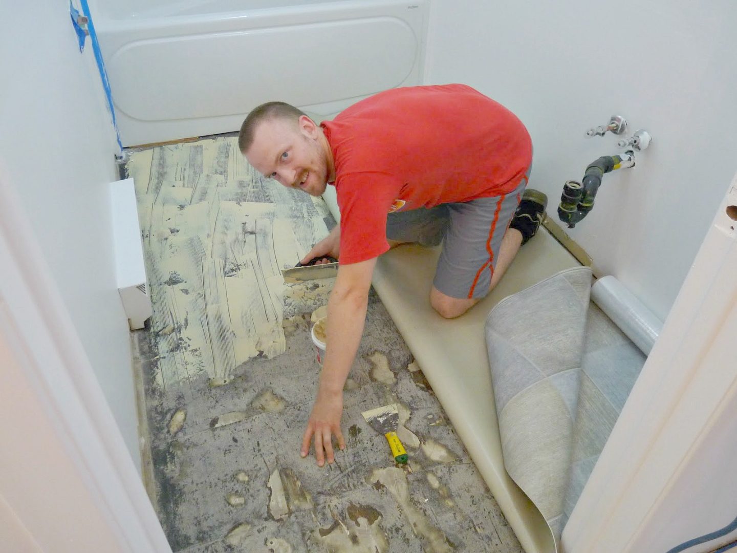 HOW TO LAY VINYL SHEET TILE