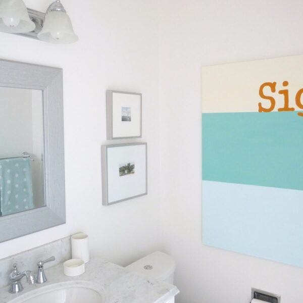 WHITE MARBLE HALF BATH MAKEOVER