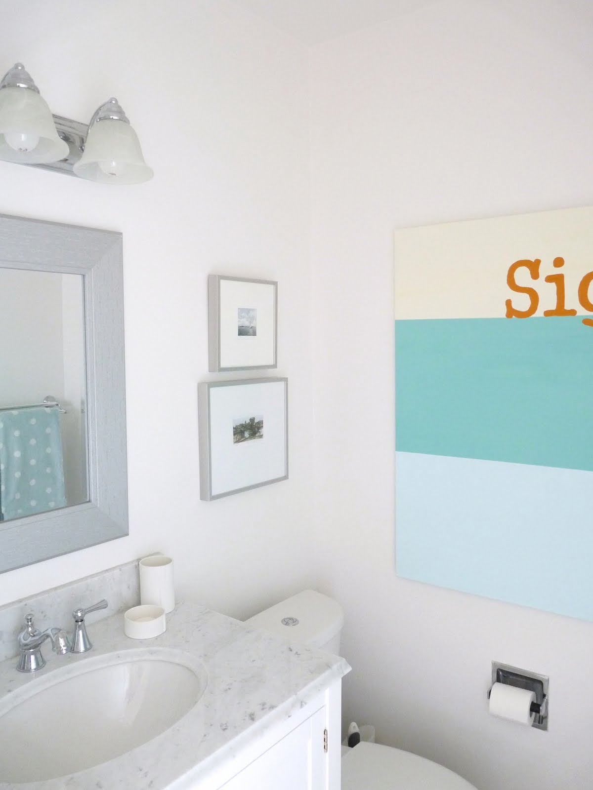 WHITE MARBLE HALF BATH MAKEOVER