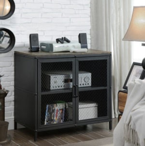 SMALL METAL MEDIA CABINET