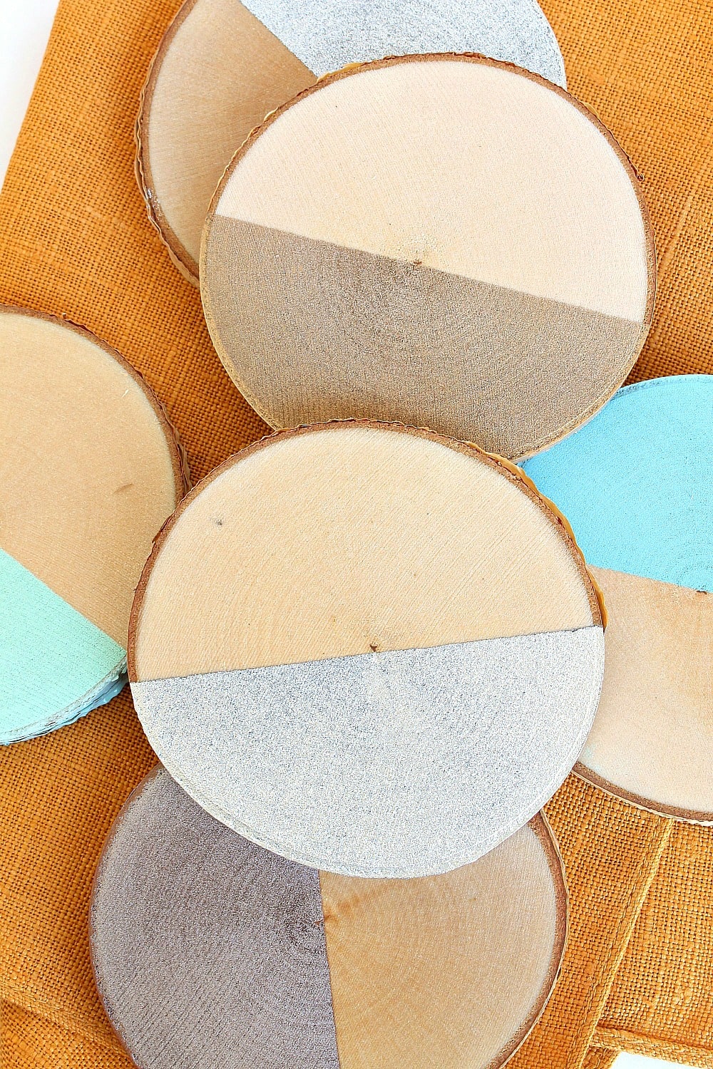 DIY DIPPED BIRCH SLICE COASTERS