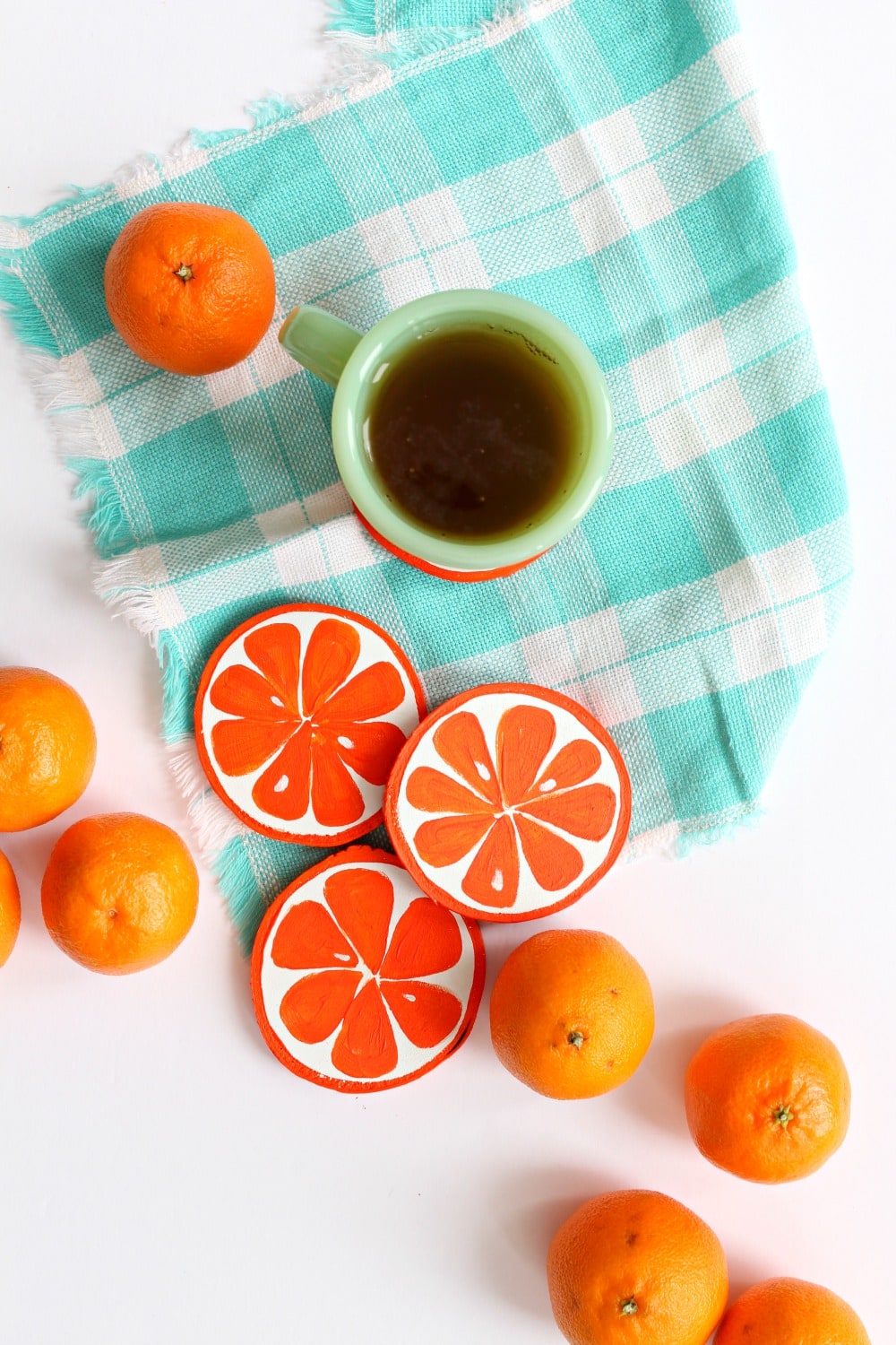 DIY ORANGE SLICE COASTERS