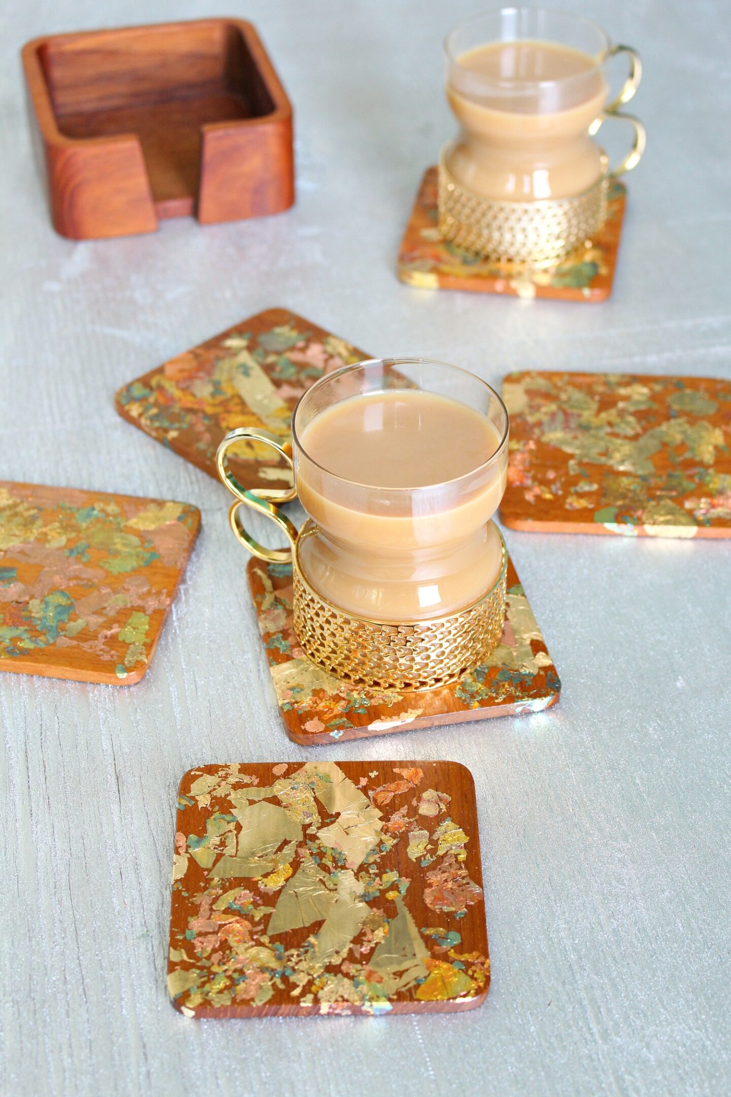 GOLD LEAFED VINTAGE COASTER DIY
