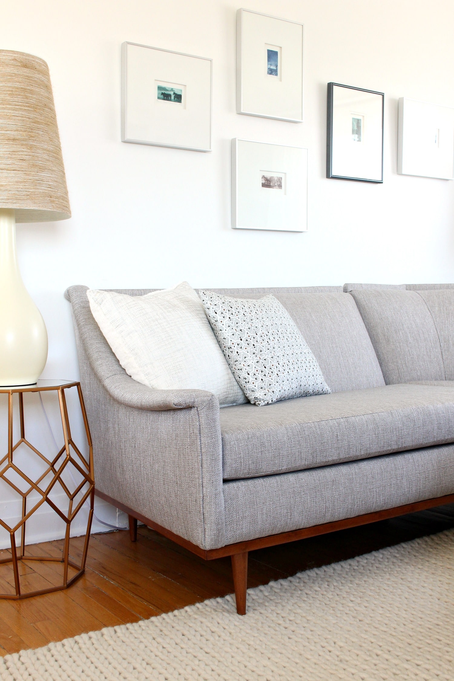 MID-CENTURY MODERN SECTIONAL SOFA BEFORE AND AFTER