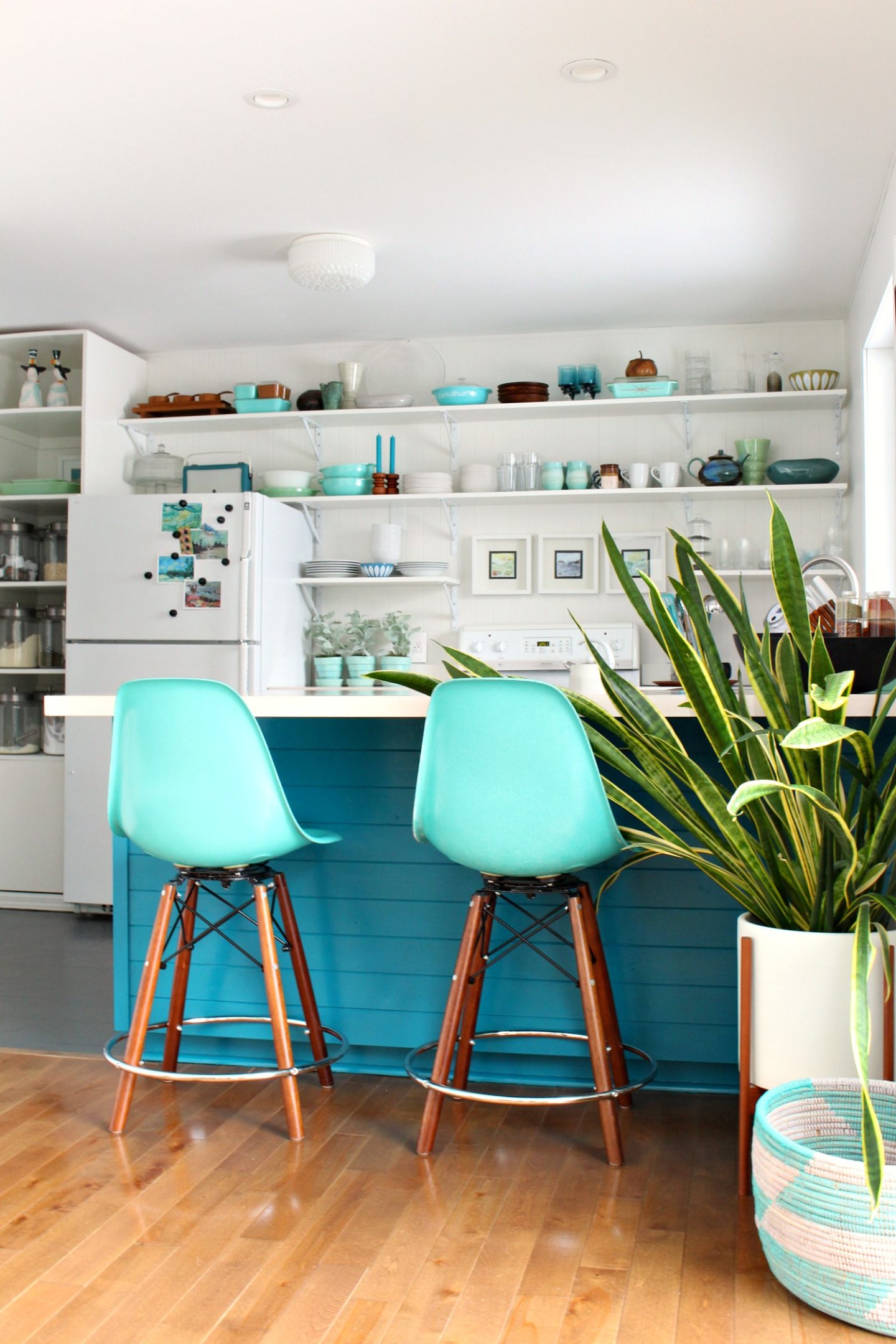 How to Install Tongue and Groove Paneling on Kitchen Cabinets (+ New Teal Cabinet Color!)