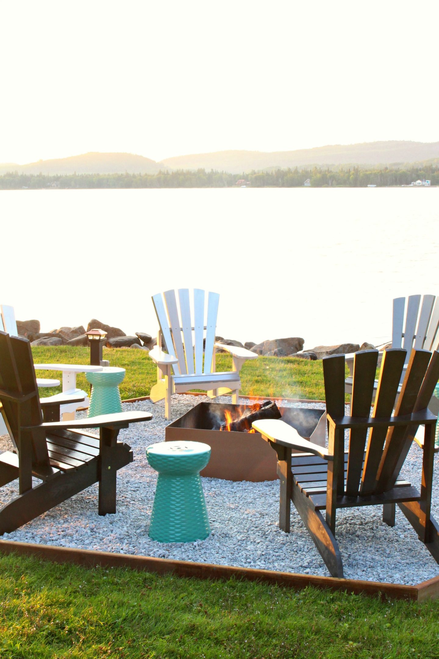 Fire Pit Makeover + DIY Ombre Adirondack Chairs (Sponsored by The Home Depot Canada)