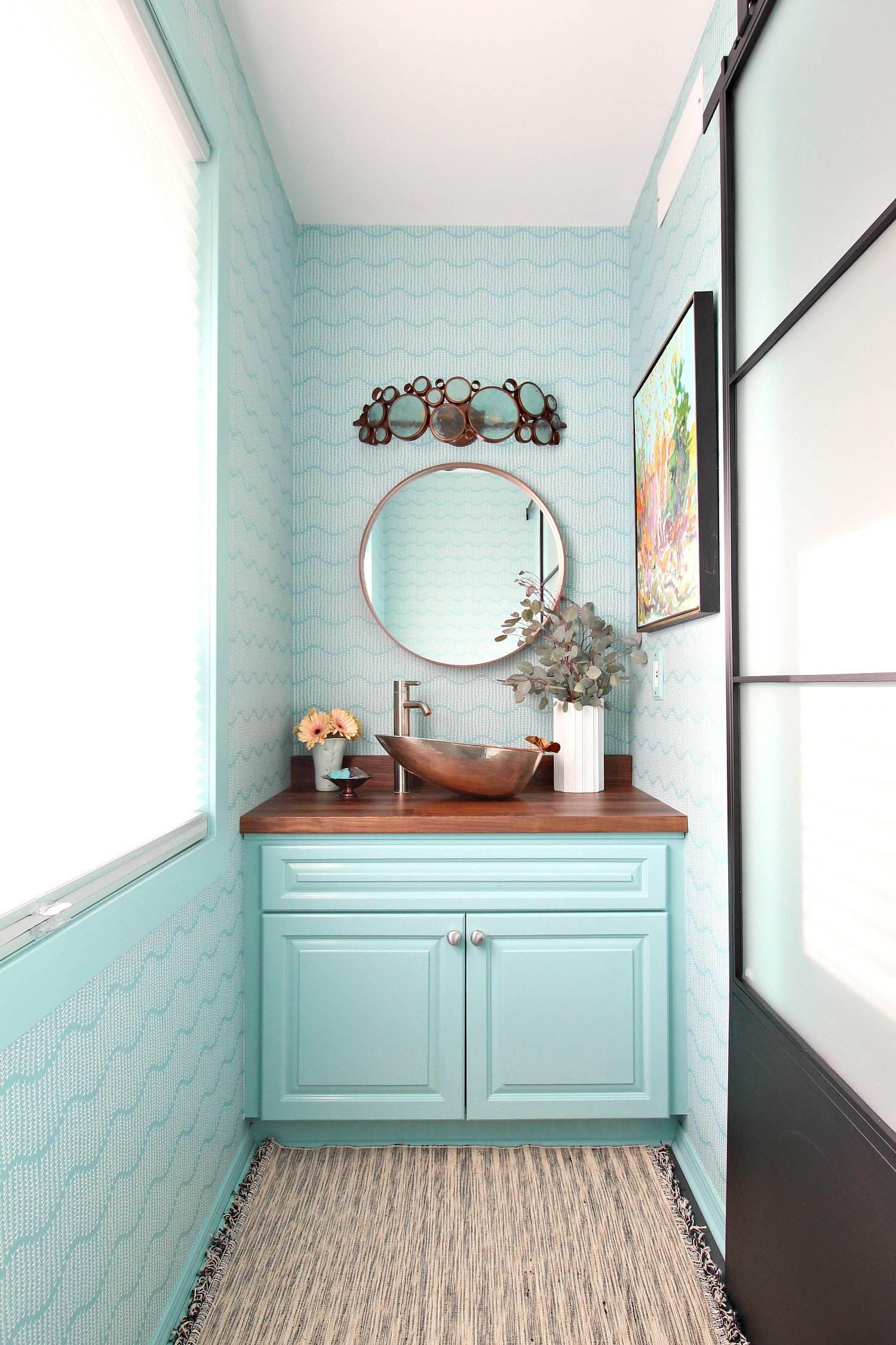 Turquoise and Copper Powder Room Makeover REVEAL – ORC Week Six