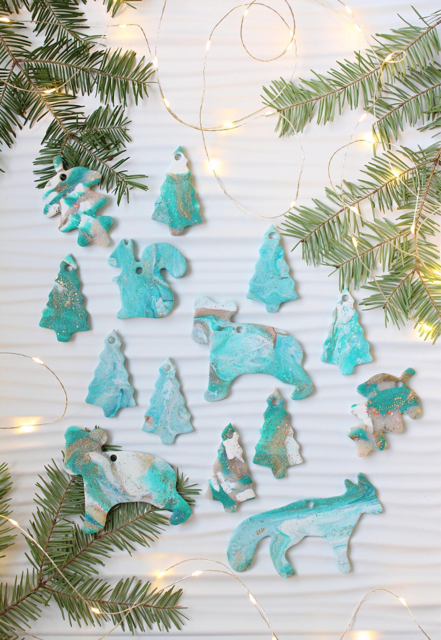 Marbled DIY Polymer Clay Ornaments