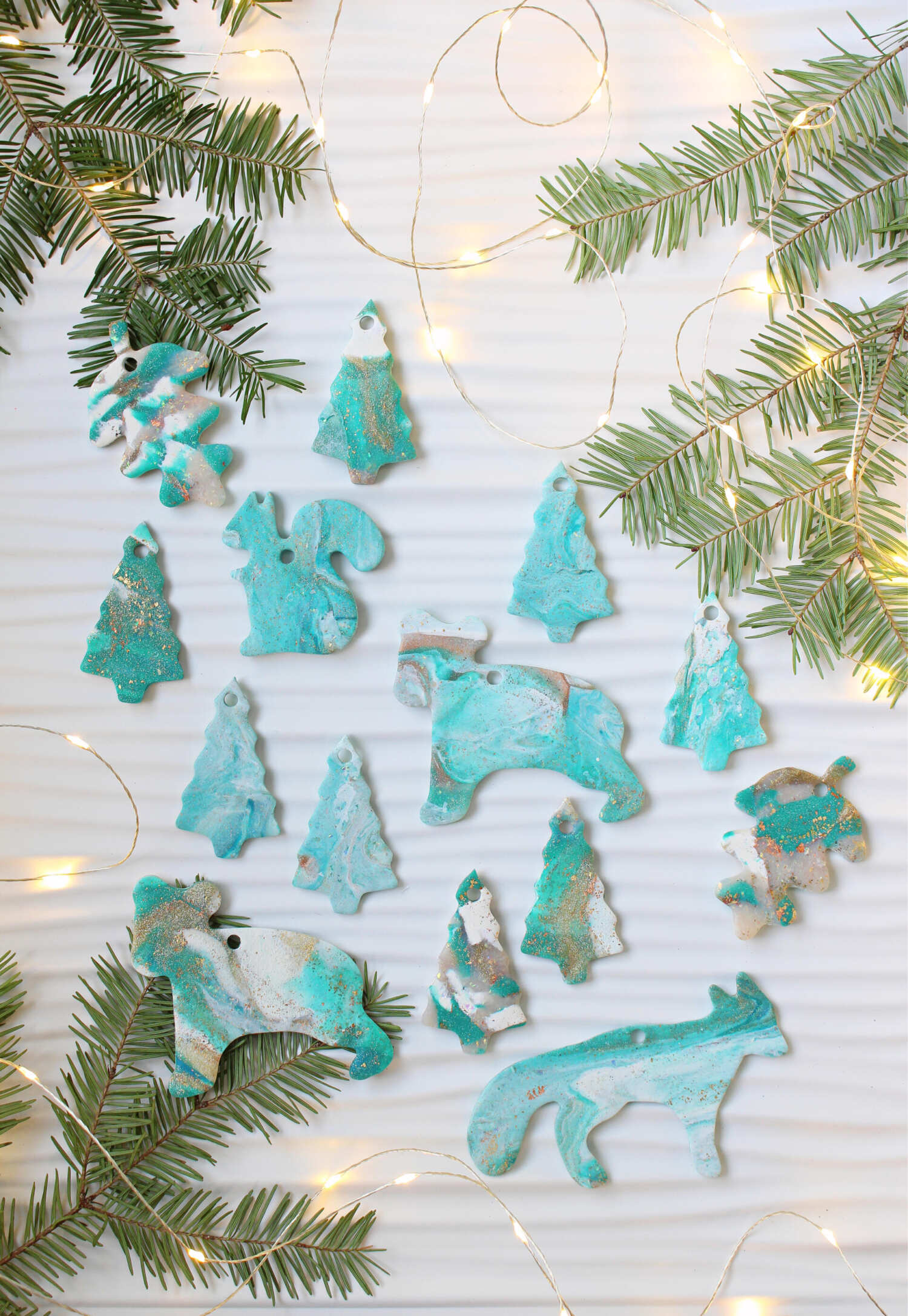 Marbled DIY Polymer Clay Ornaments