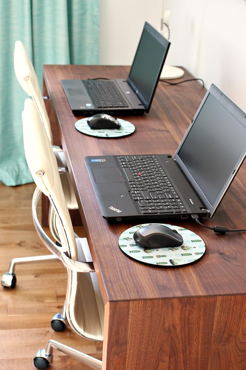 Solid Walnut DIY Waterfall Desk for Two