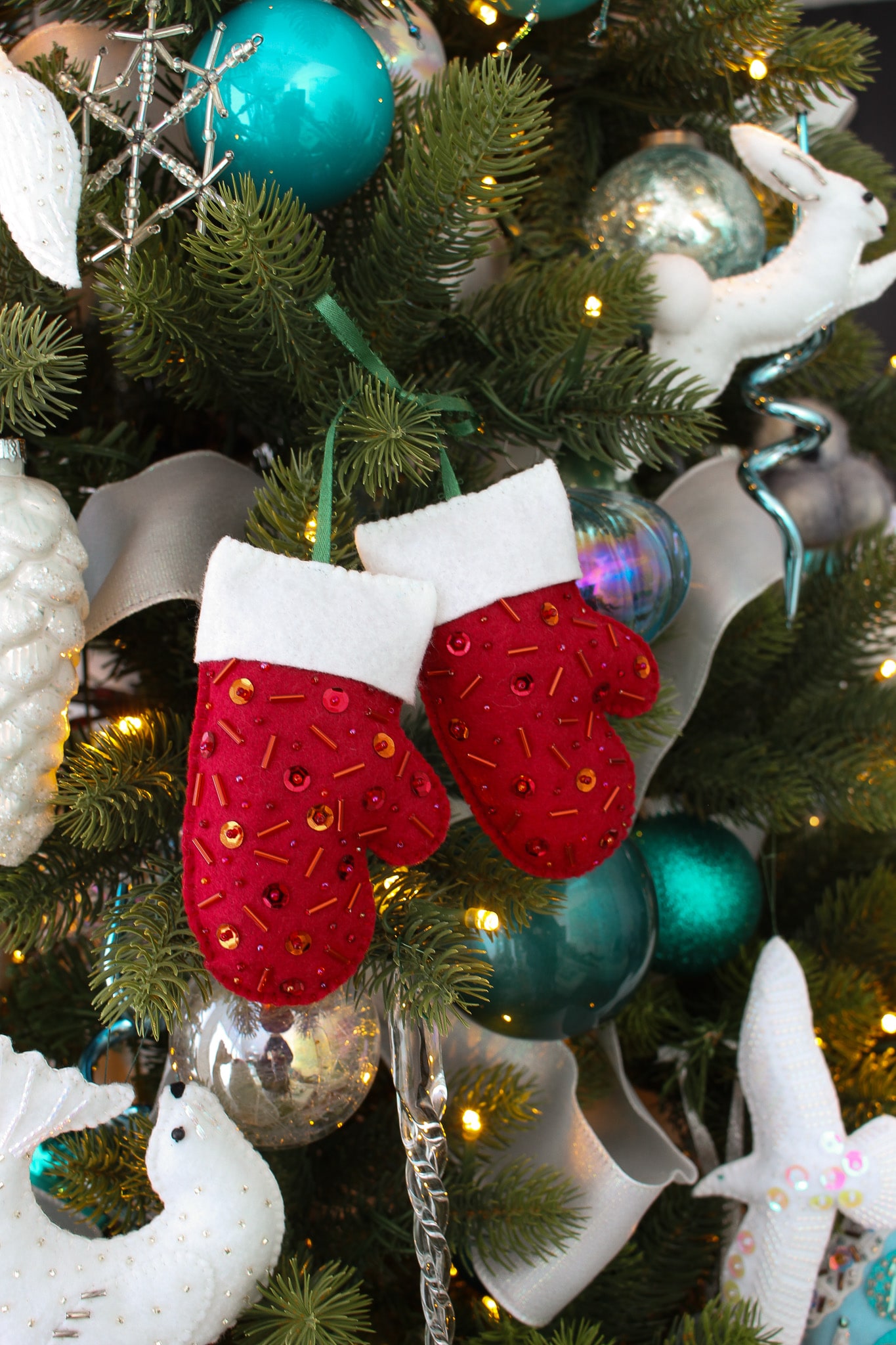 DIY Mittens on a String Felt Ornament