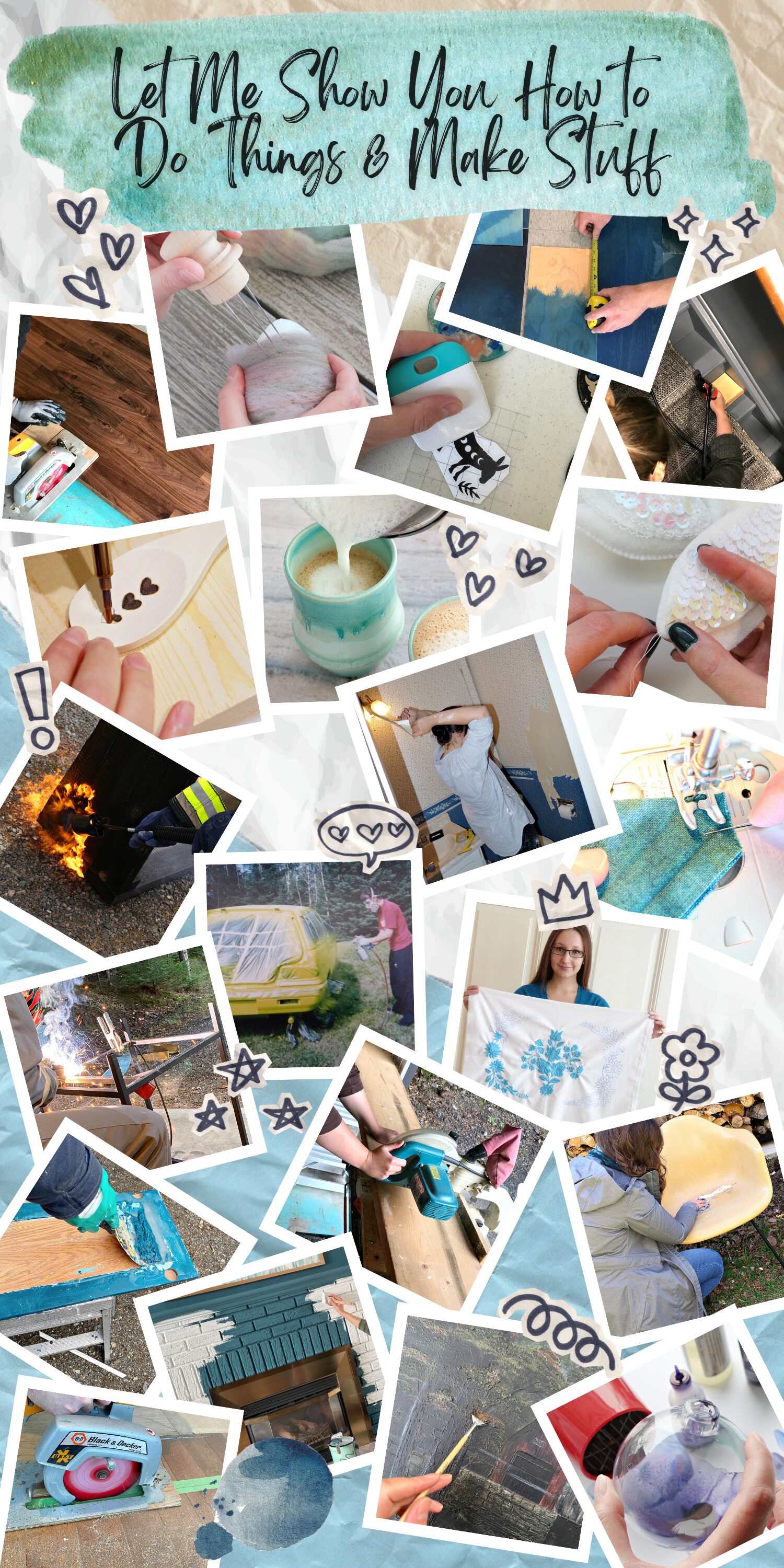 Behind the scenes with DIY blog Dans le Lakehouse sharing snapshots of various step-by-step project tutorials.